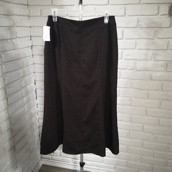 NWT Cleo Ladies Size 6 Dark Brown Maxi w/ Flare Bottom Made in Canada Skirt - Picture 2 of 9